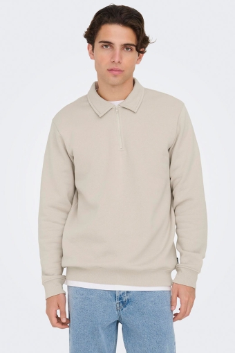 Ceres Half Zip Polo Sweat Silver Lining