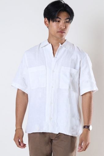 Camp Linen Resort Hemd SS Bright White