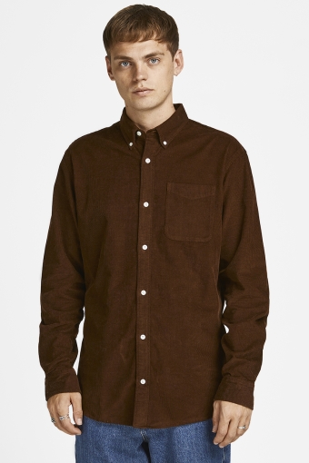 ATLAS CORD Hemd L/S BUTTON DOWN Potting Soil SLIM FIT