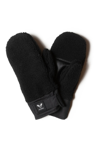 Pile mittens Black