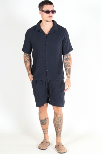 Kyle Regular Pas SS Shirt Dark Navy