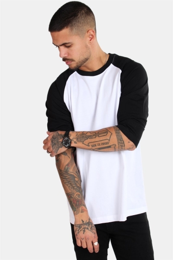 Raglan 3/4 sleeve White/Black