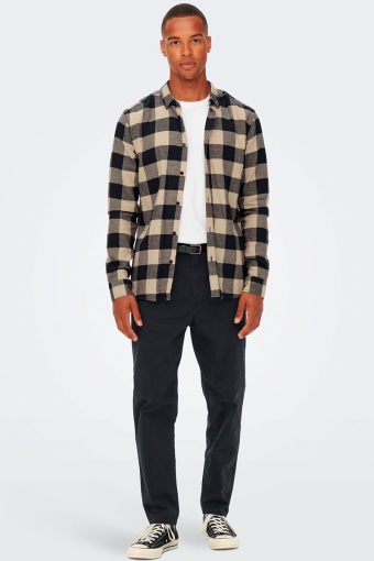 Gudmund LS Checked Hemd Dark Navy