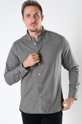 Oxford Stretch Plain L/S Dusty Green