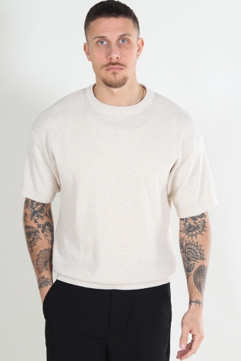 Bastian Knit Polo Crew Neck Almond Milk