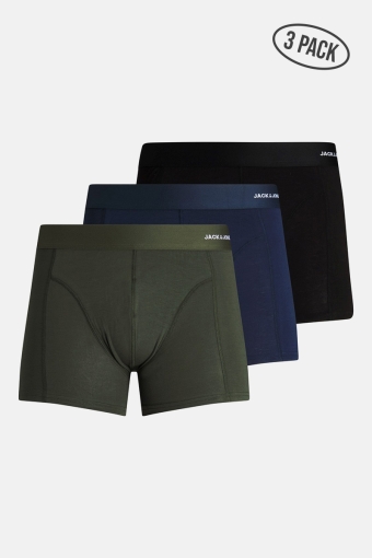 BASIC BAMBOO TRUNKS 3 PACK Forest Night Black - Navy blazer