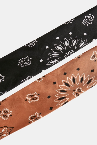 Satin Bandana 2-Pack Black/cognac