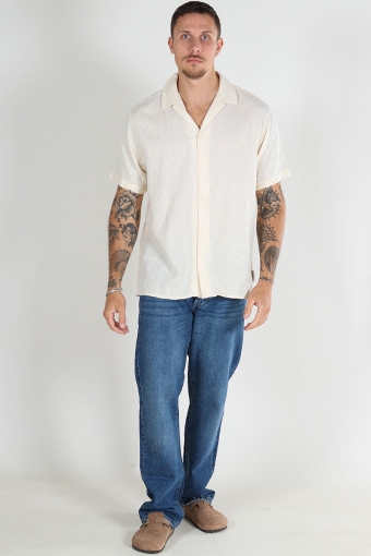 Mina Jacquard Resort Shirt SS Buttercream