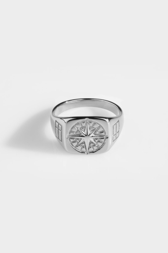 Compass SignatUhre Ring Silver