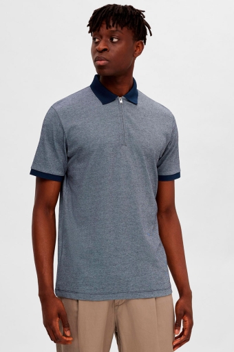 Fave Zip Polo SS Sky Captain Melange