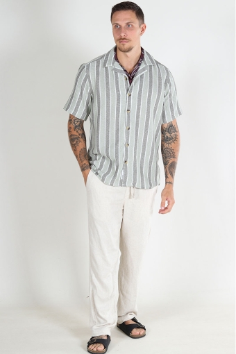 Trev Regular SS Structure Stripe Shirt Tea