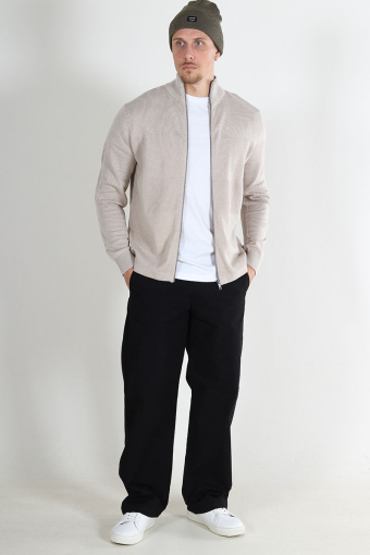 Malik Regular Zip Cardigan Knit Silver Lining