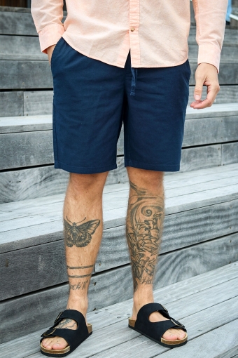 Linus Linen Shorts  Dark Navy