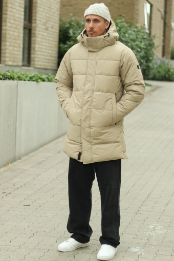 Carl Long Quilted Coat Desert Taupe